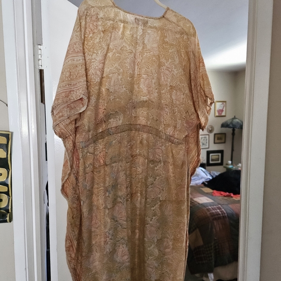 Unique Cost Plus World Market Peach and Beige Maxi Dress - Picture 6 of 6